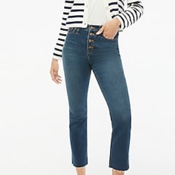 J. Crew High Rise Cropped Flare Jeans - Picture 1 of 11
